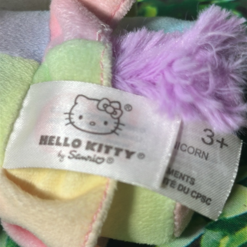 Fiesta Sanrio Hello Kitty Unicorn Flower Plush Toy 7” pastel rainbow - Picture 7 of 14